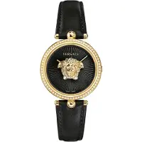 Versace Dameur VECQ00818 Palazzo Sort/Læder Ø34 mm