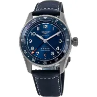 Longines Herreur L3.802.4.93.2 Spirit Zulu Time Blå/Læder Ø39 mm