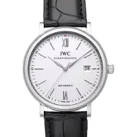 IWC Herreur IW356501 Portofino Sølvfarvet/Læder Ø40 mm