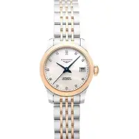 Longines Dameur L2.320.5.87.7 Record Hvid/18 karat rosa guld Ø26 mm