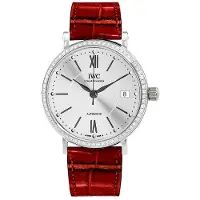 IWC Dameur IW458109 Portofino Sølvfarvet/Læder Ø37 mm