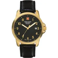 Swiss Alpine Military Herreur 7011.1517 Leader Sort/Læder Ø41 mm