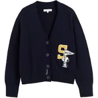 Chinti & Parker Cardigan 'Snoopy Varsity' navy / gul / sort / hvid
