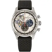 Zenith Herreur 03.2040.4061-69.R576 El Primero Sølvfarvet/Gummi Ø42