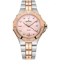 Edox Dameur 53020-357RM-ROR Delfin Hvid/Stål Ø38 mm