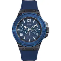 GUESS Herreur W0248G5 Rigor Blå/Gummi Ø45 mm