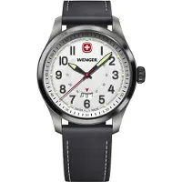 Wenger Herreur 01.0541.126 Terragraph Hvid/Læder Ø43 mm