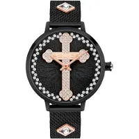 Police Dameur P16031MSB02MMA Socrota Sort/Rosaguldtonet stål Ø36 mm