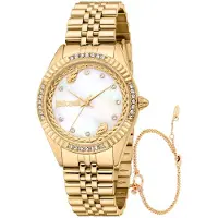 Just cavalli Dameur JC1L361M0055 Vittoria Glam Hvid/Gul guldtonet