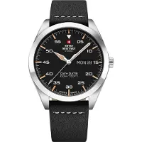 SWISS MILITARY by CHRONO Herreur SM34087.04 Classic Sort/Læder Ø42