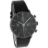 Junghans Herreur 27/4371.03 FORM A Chronoscope Sort/Læder Ø42 mm