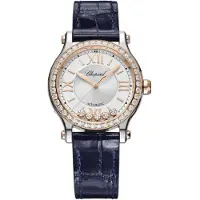 Chopard Dameur 278608-6003 Happy Sport Sølvfarvet/Læder Ø33 mm
