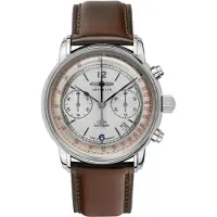 Zeppelin Herreur 86145 Los Angeles Sølvfarvet/Læder Ø42 mm