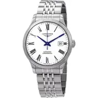 Longines Herreur L2.820.4.11.6 Record Hvid/Stål Ø38.5 mm