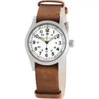 Hamilton Herreur H69439511 Khaki Field Hvid/Læder Ø38 mm