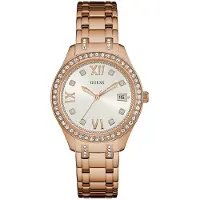 GUESS Dameur W0848L3 Dress Sølvfarvet/Rosaguldtonet stål Ø37 mm