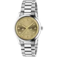 Gucci Dameur YA1264191 G-Timeless Guldfarvet/Stål Ø38 mm