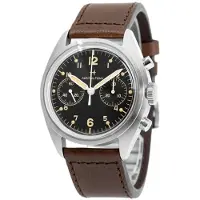 Hamilton Herreur H76409530 Khaki Aviation Sort/Læder Ø40 mm