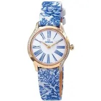 Omega Dameur 428.57.26.60.04.001 De Ville Mini Tresor Hvid/Læder