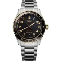Longines Herreur L3.812.5.53.6 Spirit Zulu Time Sort/Stål Ø42 mm