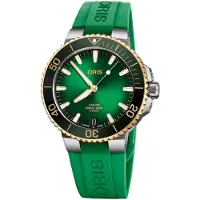 Oris Herreur 01 400 7769 6357-07 4 22 77FC Aquis Grøn/Gummi Ø41.5 mm