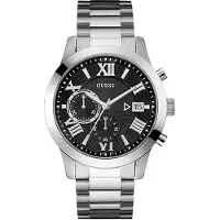 GUESS Herreur W0668G3 Atlas Sort/Stål Ø45 mm