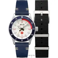 Avi-8 Herreur AV-4103-03 Flyboy Tuskegee Airmen Hvid/Læder Ø40 mm
