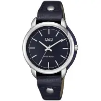 Q&Q Dameur QB19J302Y Classic Sort/Læder Ø38 mm