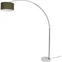 QAZQA Stålgulvlampe med mørkegrøn skærm 50 cm - XXL