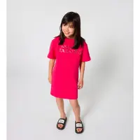Marc Jacobs Marc Jacobstil piger. W60718 Rød kjole med logo (10Y= 138cm), Casual, Bomuld, Korte ærmer, børnetøj