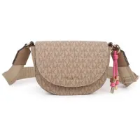 Michael Kors Michael Korstil piger. R30632 Beige halvmåne-skuldertaske (OSFA), Casual, Polyuretan, børnetøj