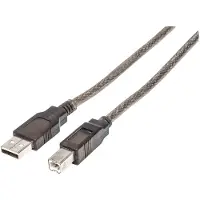 Manhattan 152389, 15 m, USB A, USB B, USB 2.0, Hanstik/Hanstik, Sort
