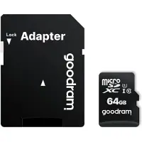 Goodram 64GB microSDXC hukommelseskort M1AA-0640R12 cl 10 UHS-I + adapter