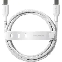 PanzerGlass empower - USB-kabel - USB-C (han) til USB-C (han) - USB 2.0 - 20 V - 3 A - 1.2 m - Fast Charging op til 60 W - sølvhvid