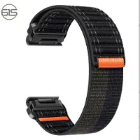 INF Nylon urrem til Garmin Fenix 8/5/6/7X Pro/Epix 935/965 Black + light gray 26 mm