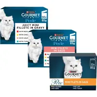 Gourmet 96 x 85 g Purina Perle + 12 x 85 g Delikate bidder fra havet i sauce gratis! - Okse, Kylling, Laks, Tun