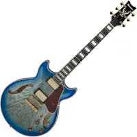 Ibanez AM93QA Artcore Expressionist Jet Blue Burst