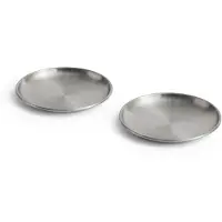 HAY Outdoor Market tallerken Rustfrit stål, Ø13,5 cm, 2-pak