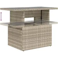 vidaXL Havebord 100x55x73 Cm Polyrattan Og Akacie - Lysegrå / Glas