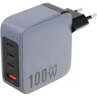 Forcell GaN-lader - 3x USB C + 1x USB A - 100W med PD og Quick Charge 4.0