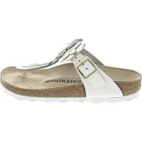 Birkenstock Birkenstocktil kvinder. 1026686 Gizeh Flower lædersandaler (normal pasform) hvid (38), Fast, Ingen, Casual