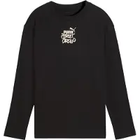 Puma MID 90s Relaxed Long Sleeve Tee Youth, Clothing, Black, 11-12Y