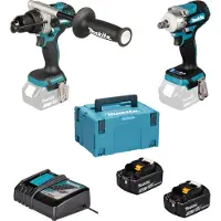 Makita KOMPLEKTAS COMBO 18V DLX2590TJ (DHP492, DTW300) 2× 5,0Ah