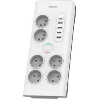 Philips SPN7060WA/60, 900 J, 6 AC stikkontakt(er), Hvid, 2 m, 720 g, 180 mm