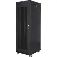 Lanberg - Rack kabinet - med display, 4 køleblæsere - sort, RAL 9004 - 37U - 19