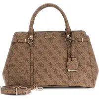 GUESS Håndtaske 'Leona' beige / kastaniebrun