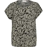 KAFFE CURVE Bluse 'KCSonna Stanley' ecru / sort