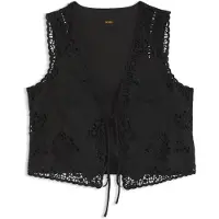 BOSS Broderet vest med bindelukning