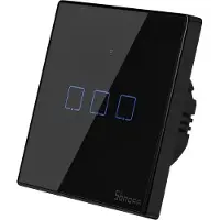 Sonoff T3EU3C-TX 3 kanalų sieninis jungiklis 230VAC juodas