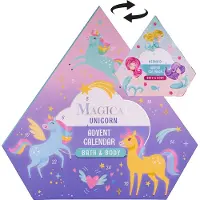 Accentra Calendar MAGICAL UNICORN &amp MERMAID diamantform, 24 kosmetiske overraskelser